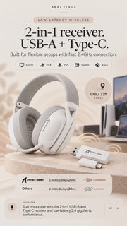 ATTACK SHARK L80 Wireless Gaming Headset – Tri-Mode Connectivity, 40mm Drivers & Lightweight Comfort